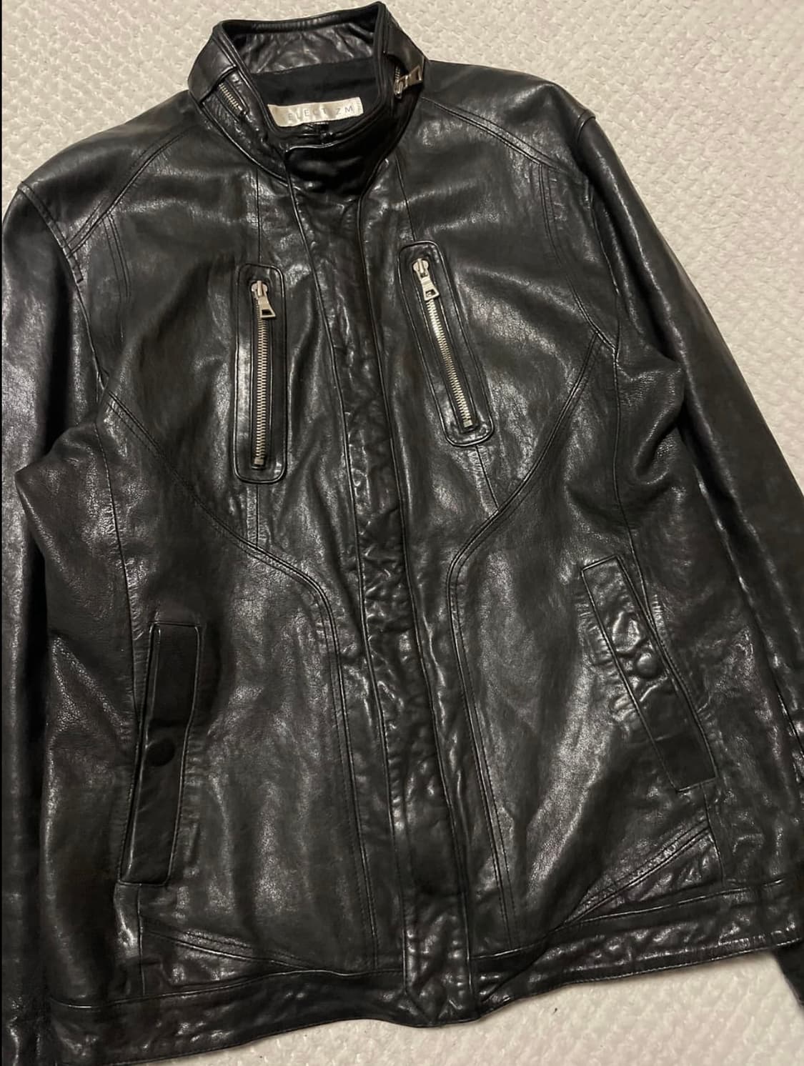 [L]셀렉티즘 레더 램스킨 라이더 자켓 상품이미지6