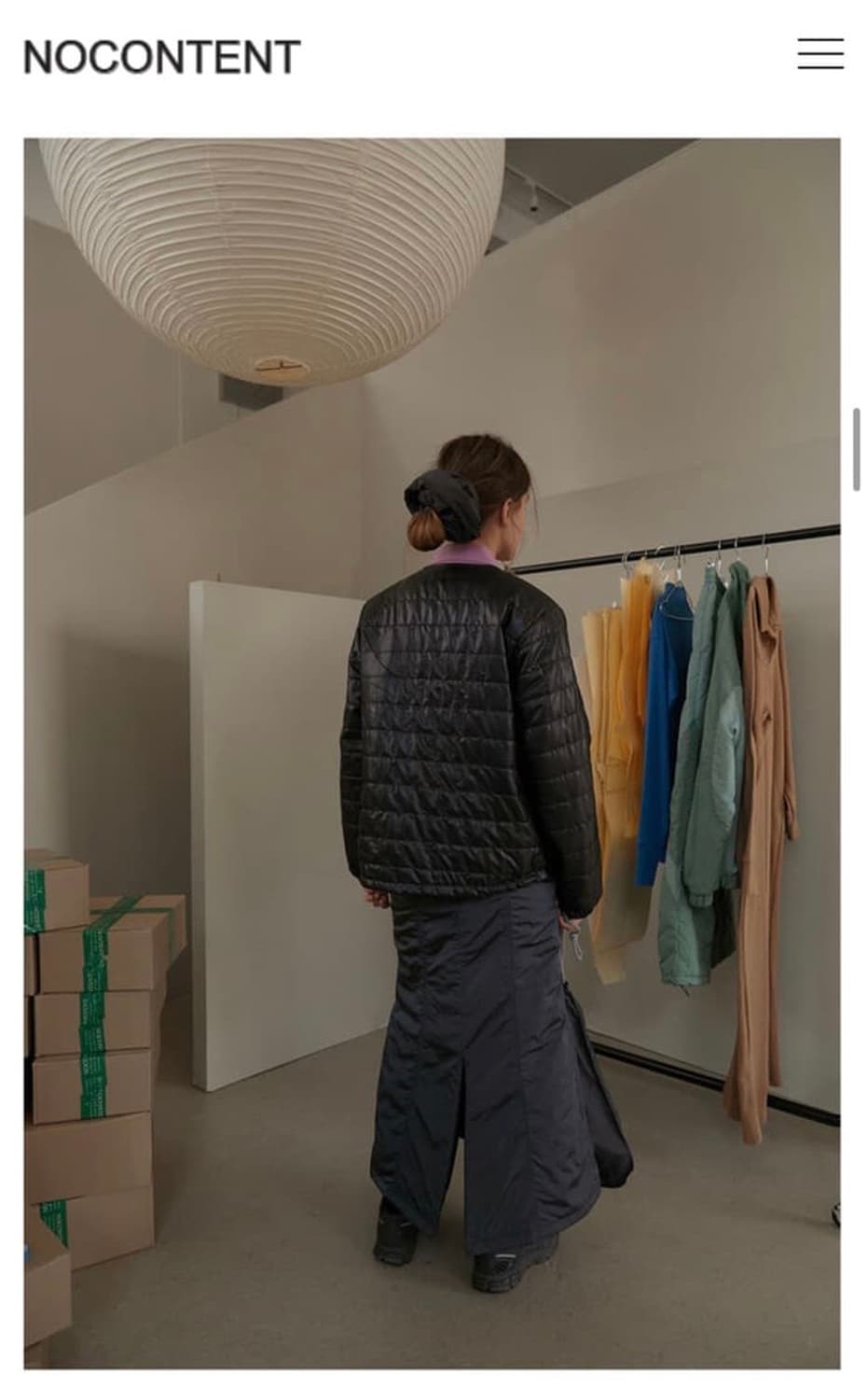 노컨텐츠 경량패딩 리버시블 (블랙/그린) 상품이미지2