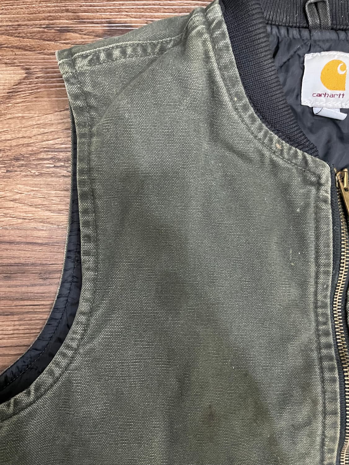 90s 칼하트 모스그린 V02 덕 캔버스 워크 베스트 상품이미지4