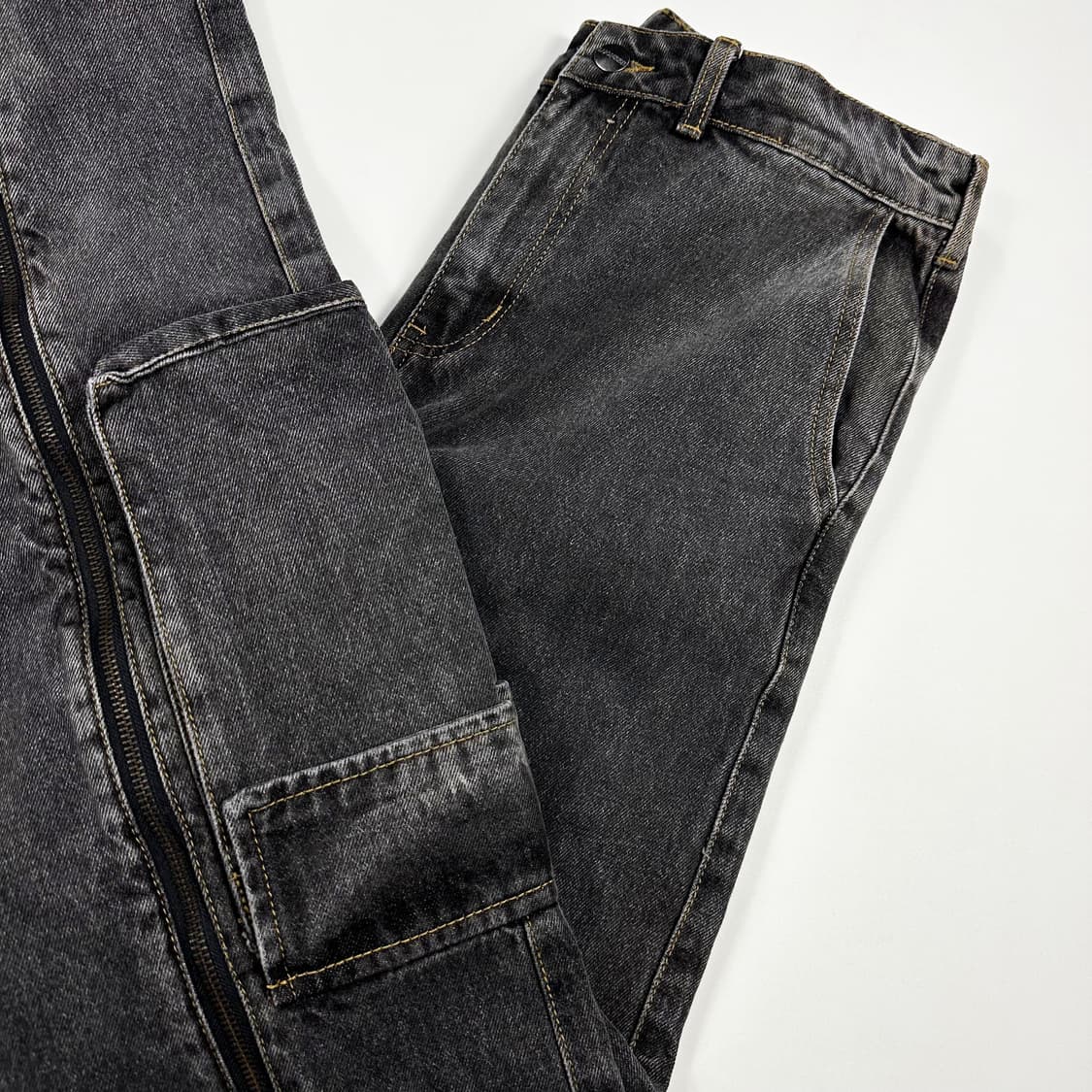 VTG 빈티지 흑청 스트레이트 카고팬츠 (32인치) 상품이미지1