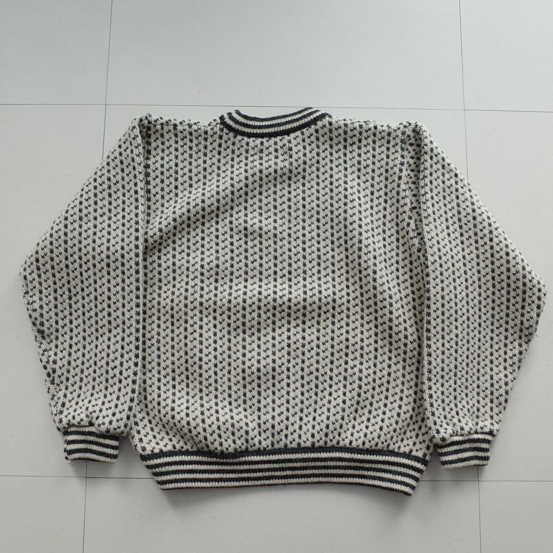 80s 엘엘빈 노르웨이 울혼방 버드아이 패턴 니트 L 상품이미지7