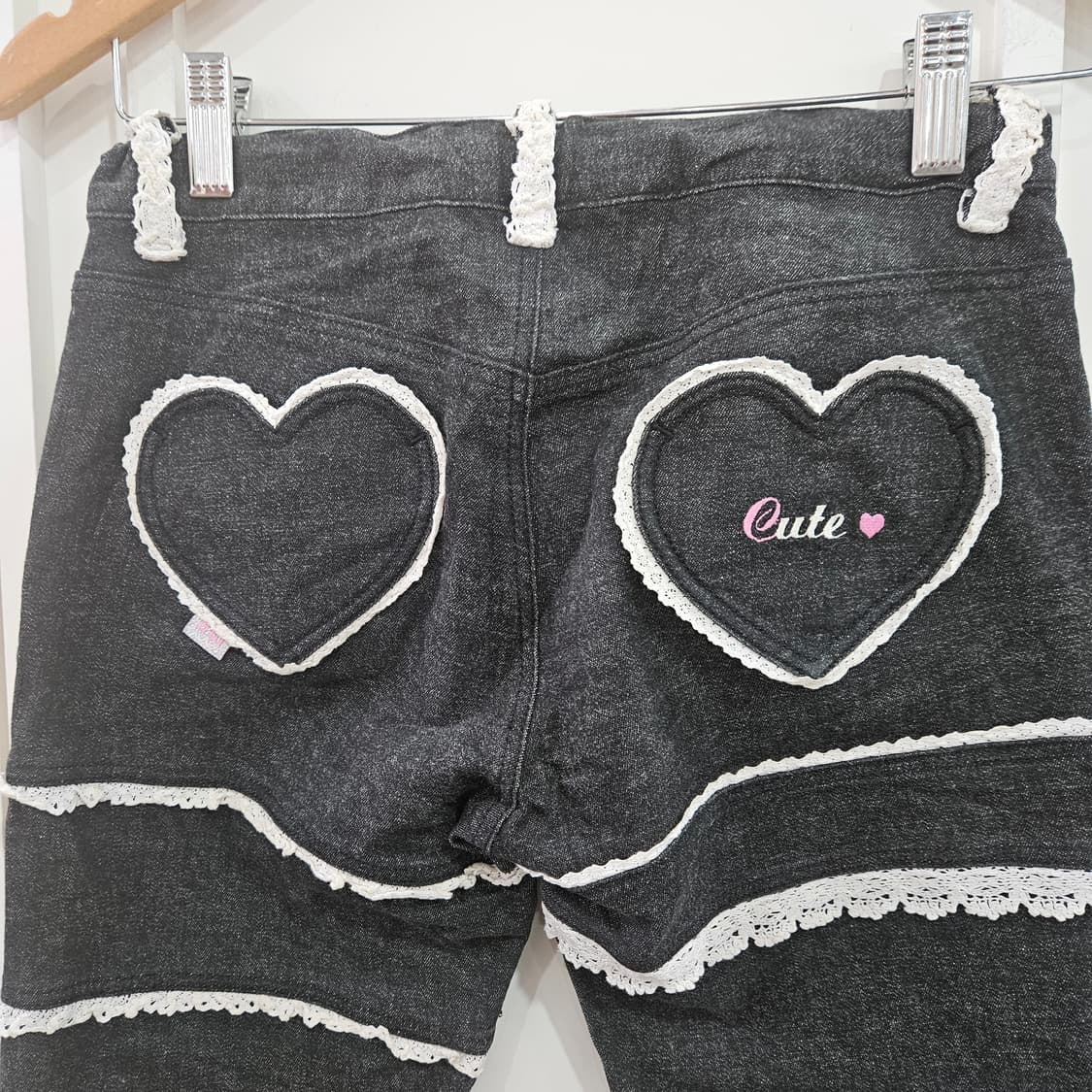 하트포켓 레이스 데님 팬츠 상품이미지8