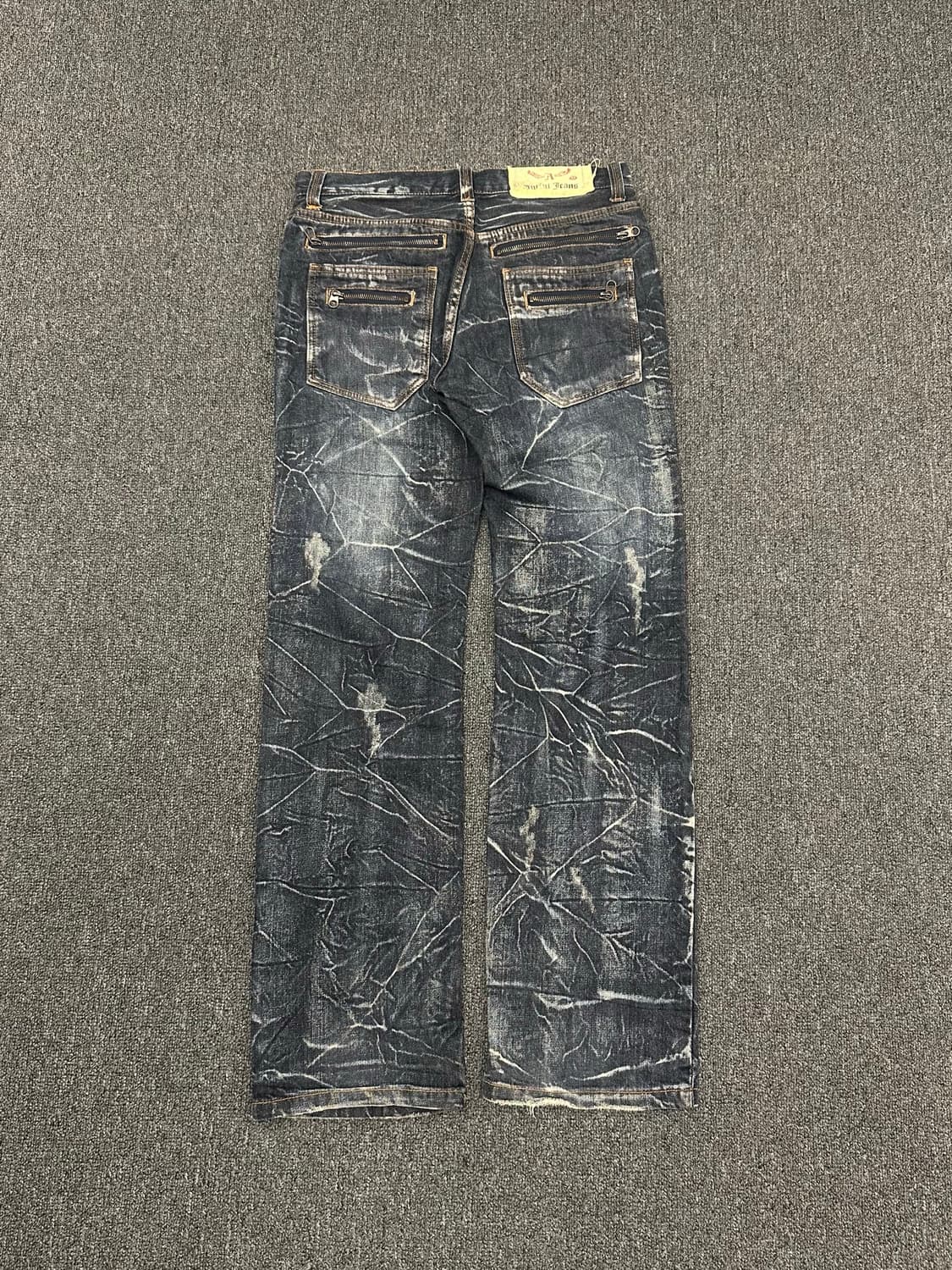 M)Japanese vintage 워싱 y2k 지퍼 디테일 데님팬츠 상품이미지2