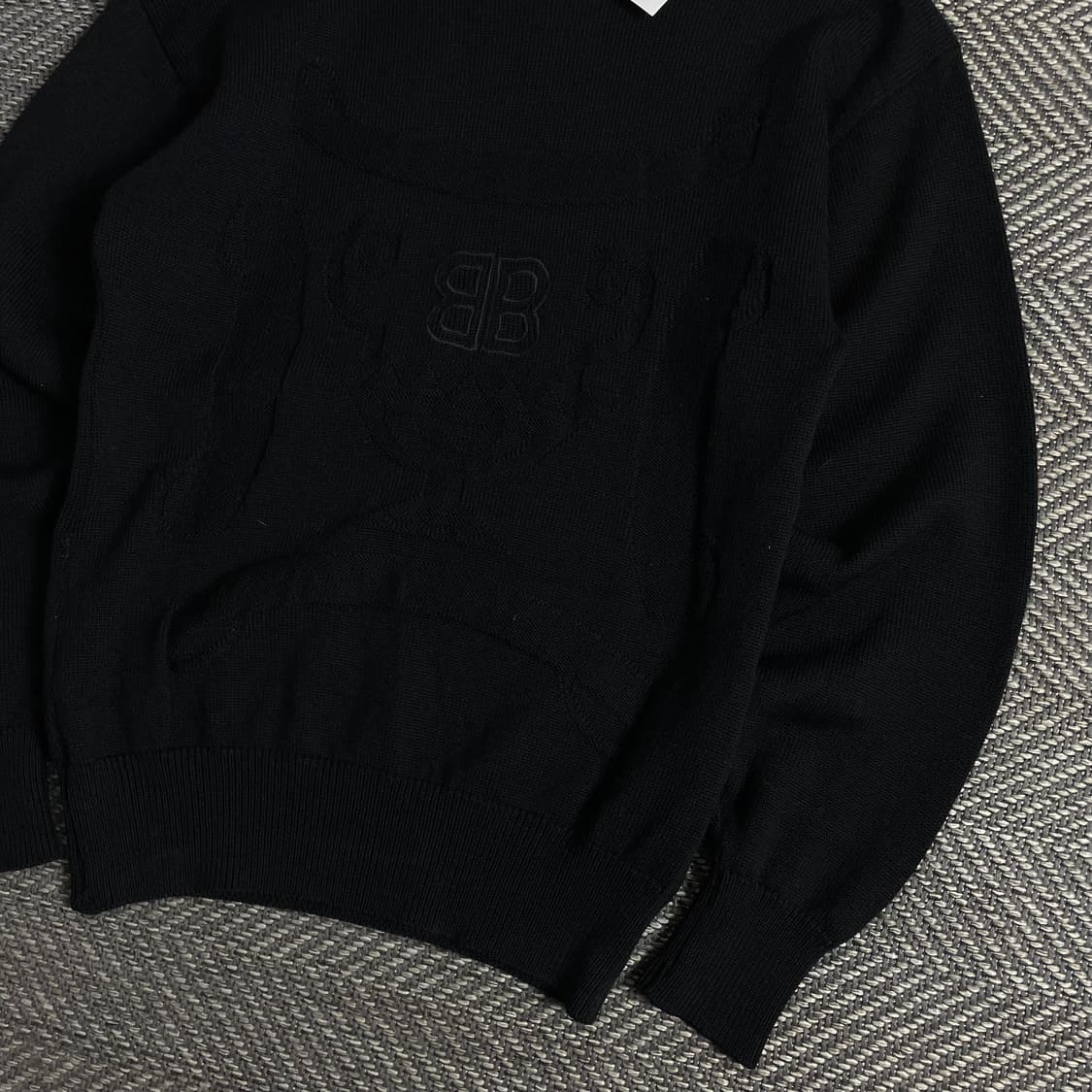 90s 발렌시아가 아카이브 빅로고 니트 블랙o 3375 상품이미지2