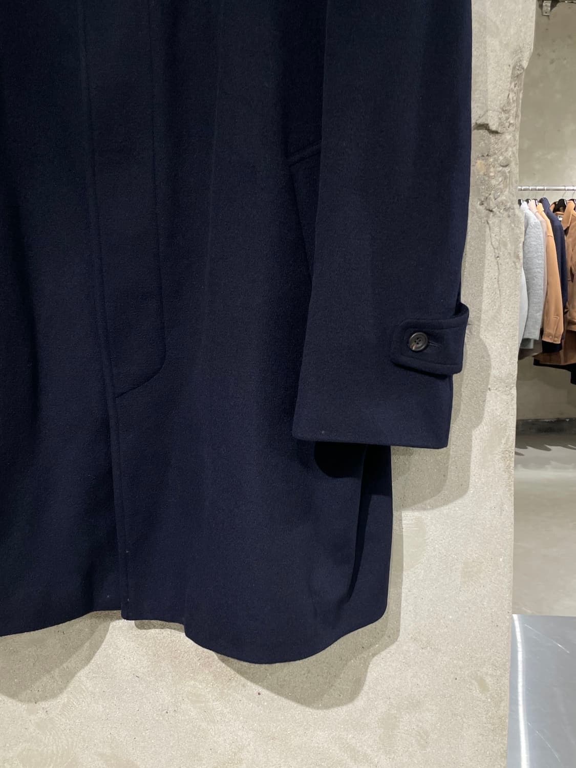 이브 생로랑 뿌르 옴므 다크 네이비 클래식 히든 버튼 울 숏 코트 상품이미지5