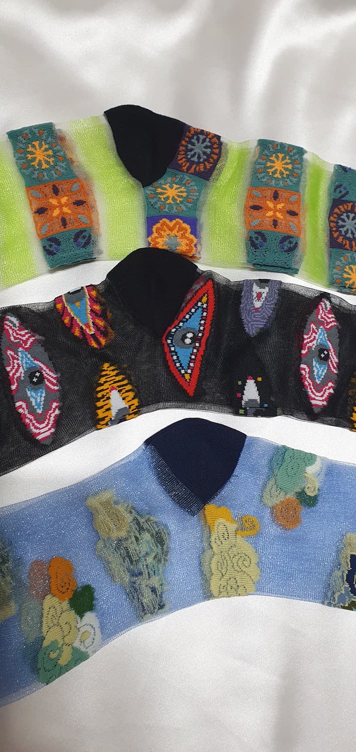 그린 블루 블랙 CONNISTINE MUSEUM 코니스틴 뮤지엄 양말  상품이미지7