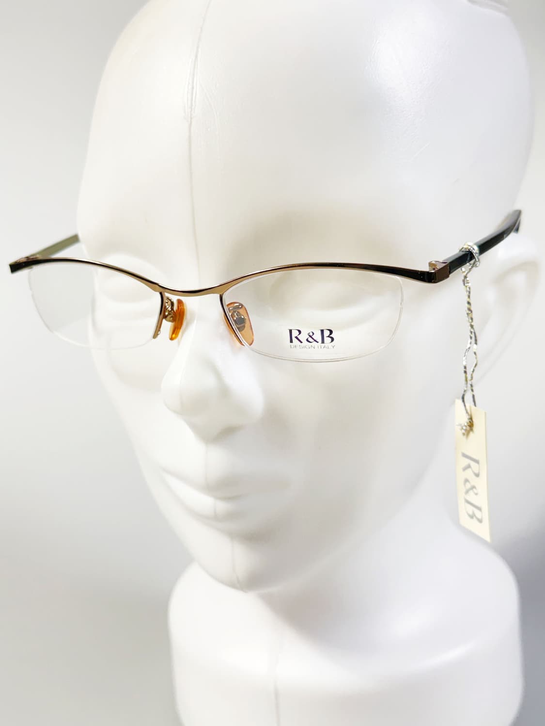 R&B EYEWEAR 골드 반무테 스퀘어 메탈 빈티지 안경 상품이미지8