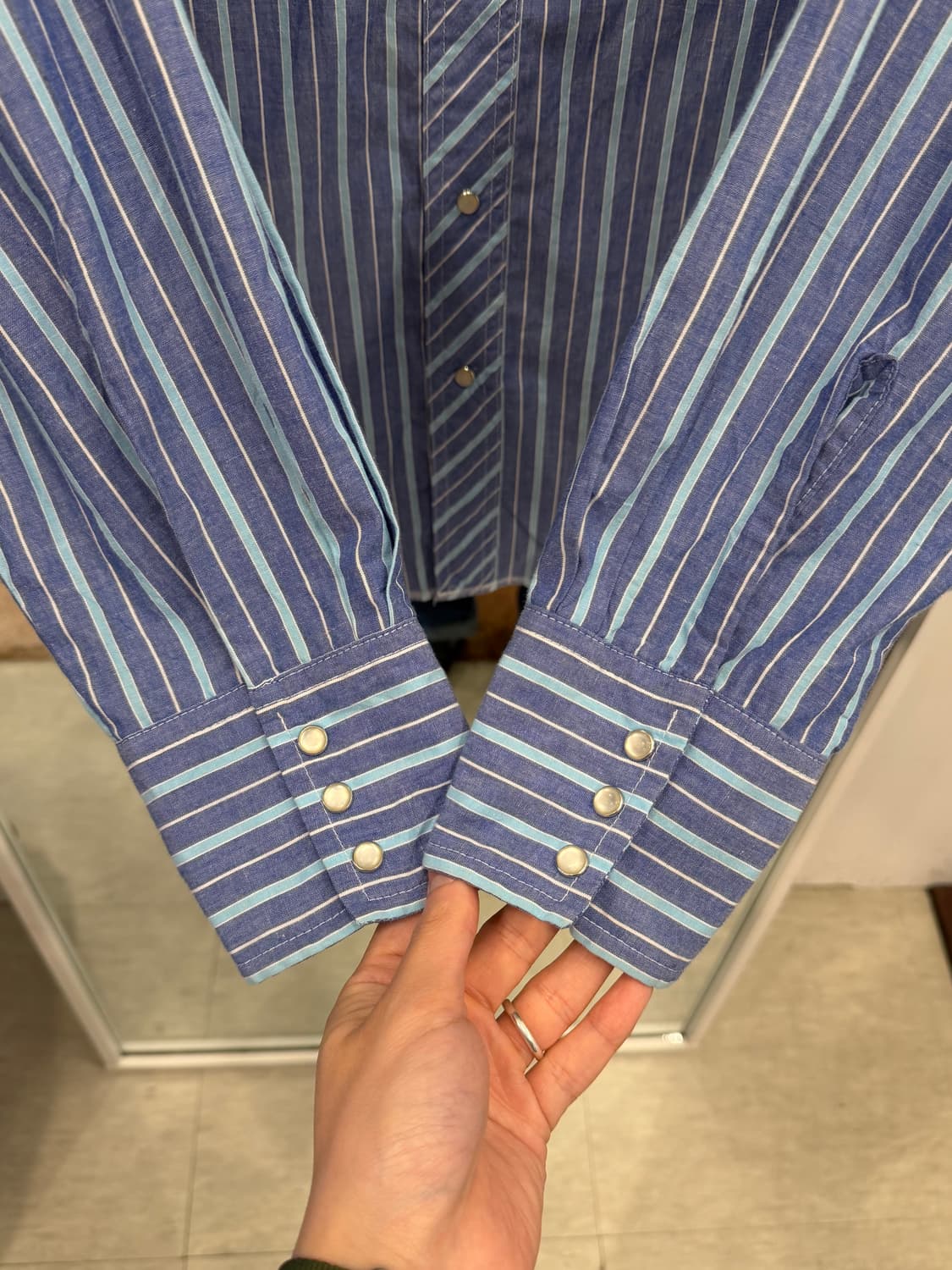 90s Wrangler 랭글러 웨스턴 스트라이프 셔츠 상품이미지4