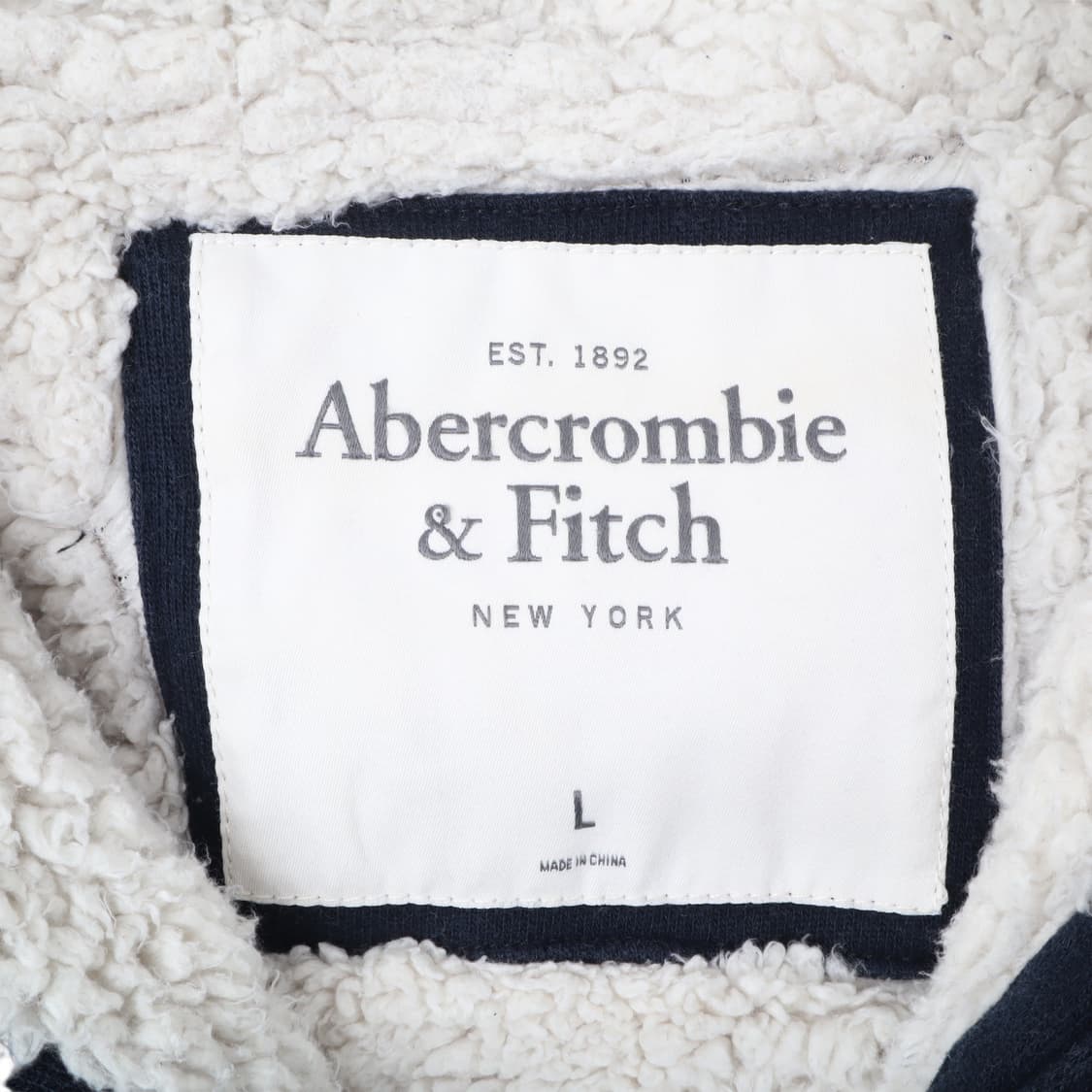 아베크롬비 네이비 아치로고 쉐르파 후드집업 상품이미지8