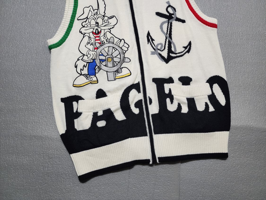 PAGELO 캐릭터 울 니트 집업 조끼 베스트 상품이미지3