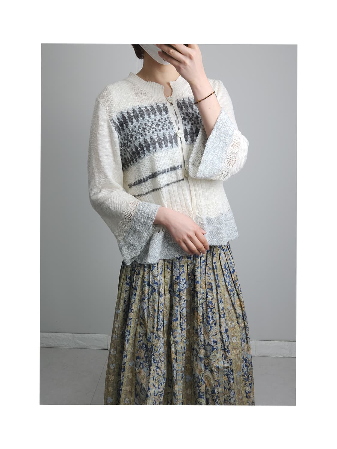 노르딕 물결 가디건 탑 상품이미지1