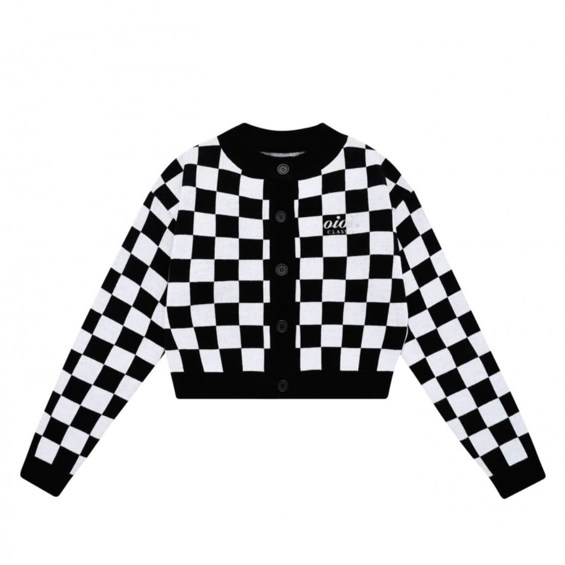 오아이오아이 KNIT CROP CARDIGAN SETUP_check 상품이미지2