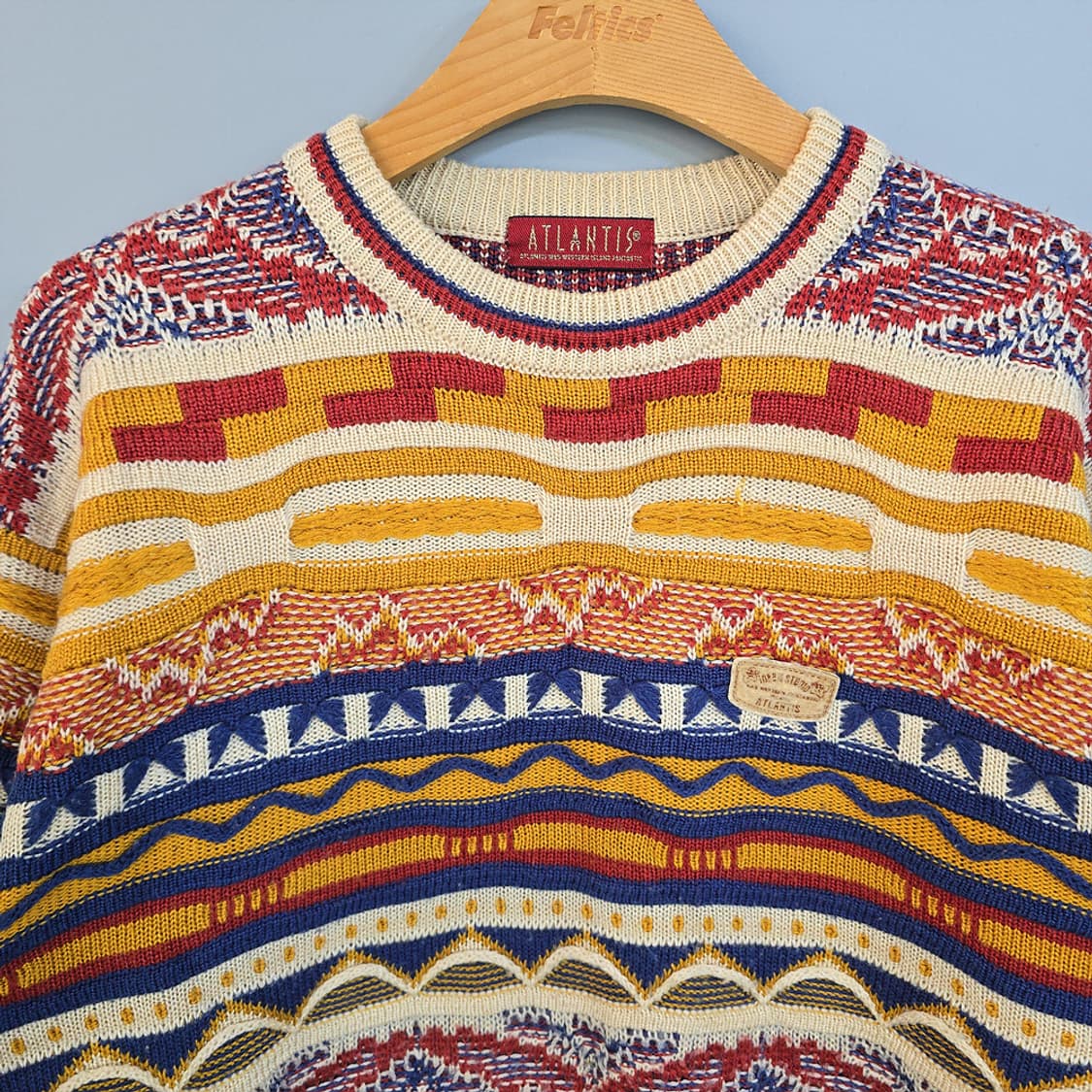 90's 아틀란티스(ATLANTIS) 빈티지 패턴 니트 스웨터 추천 L 상품이미지2