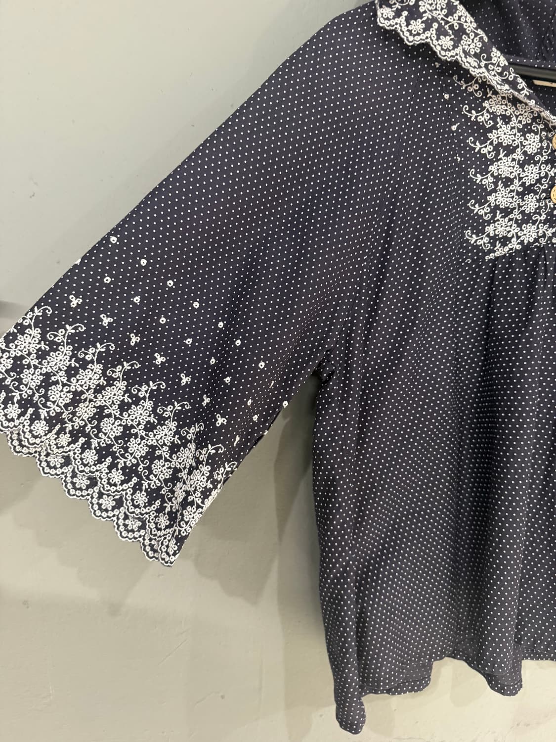 flower point dot pattern hood top 상품이미지7