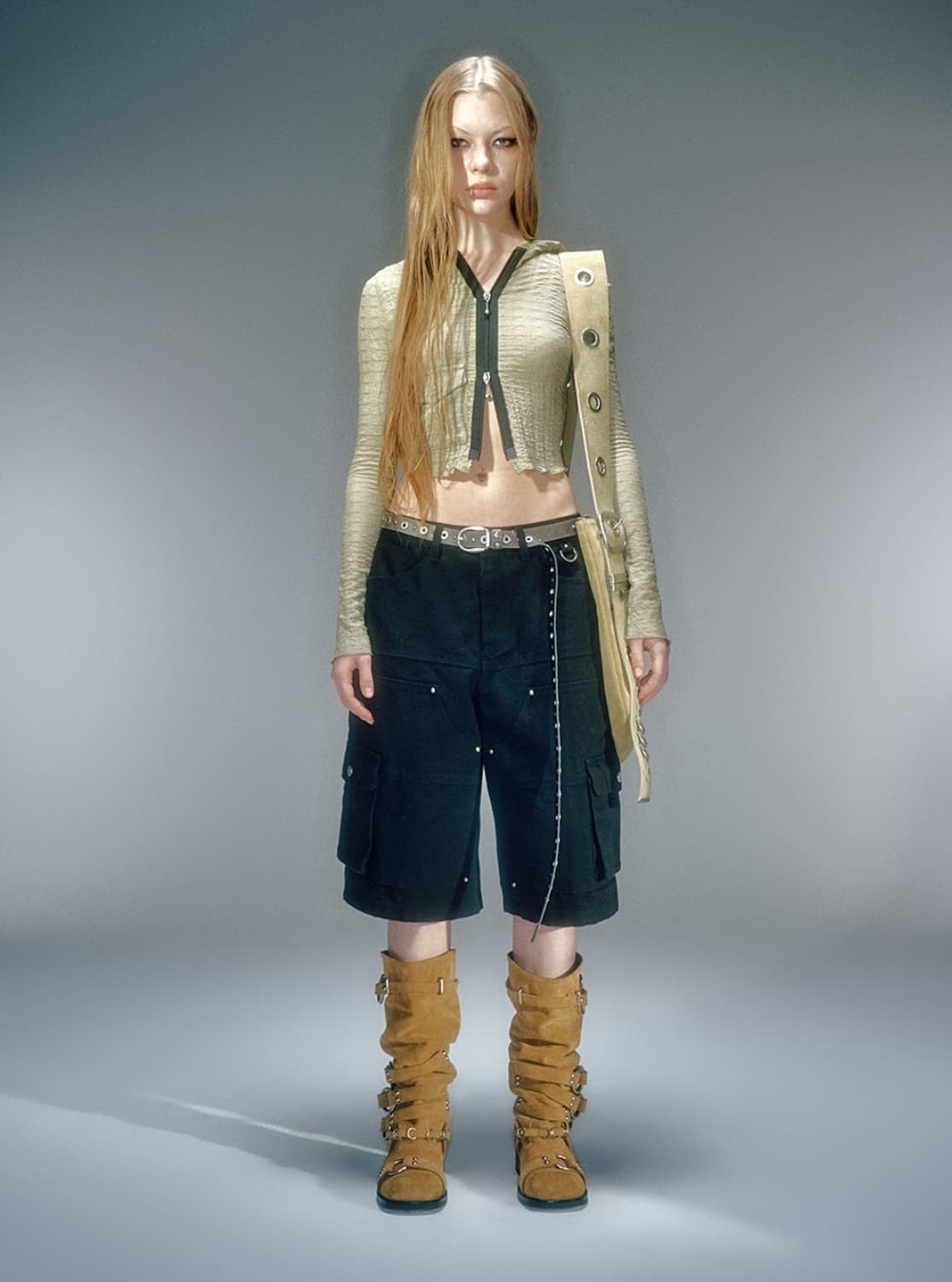 베이컨트 아카이브 LNKIN SKNNY EYELET BELT BLACK 상품이미지2