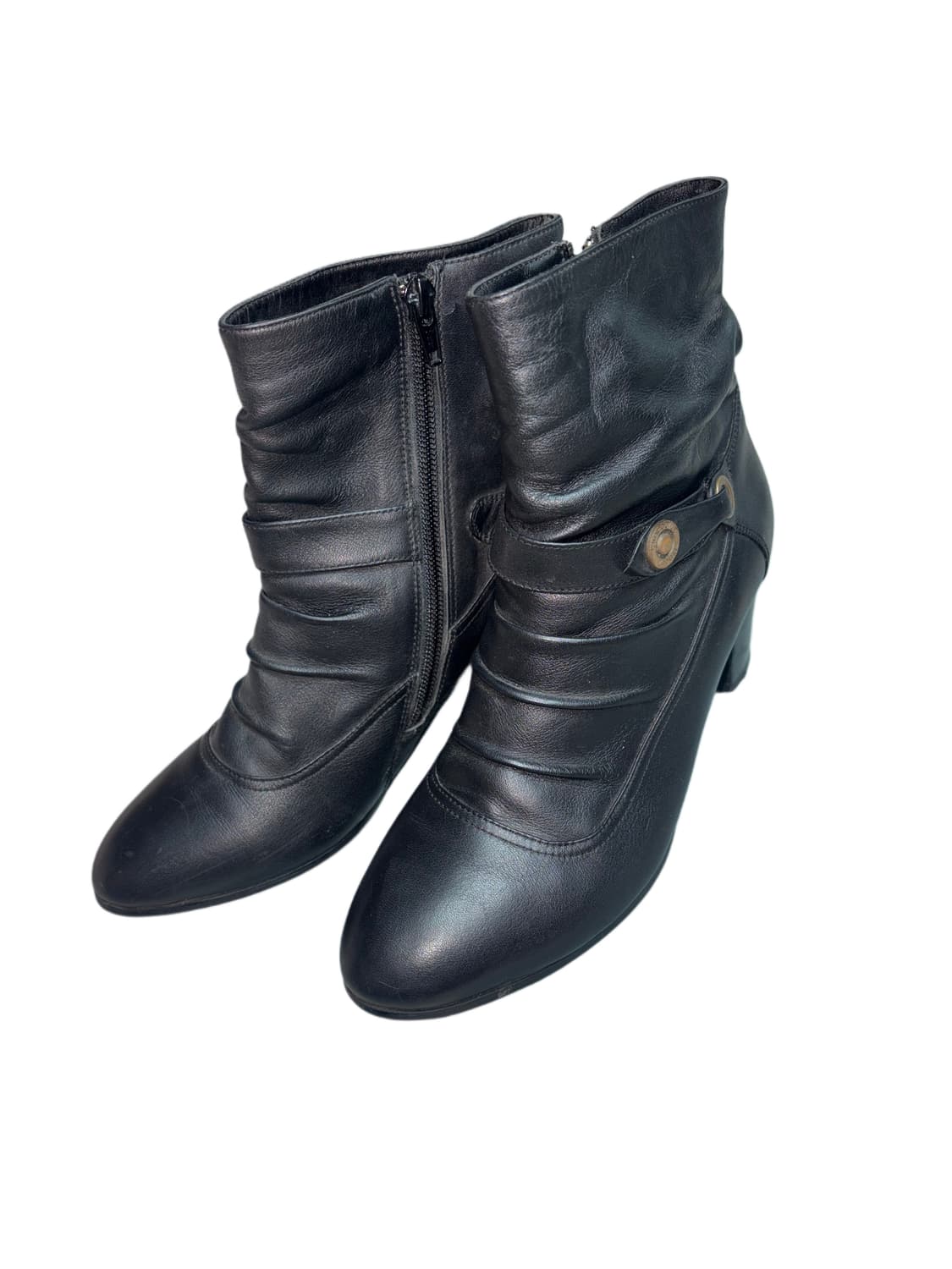 셔링 버클 가죽부츠 상품이미지1