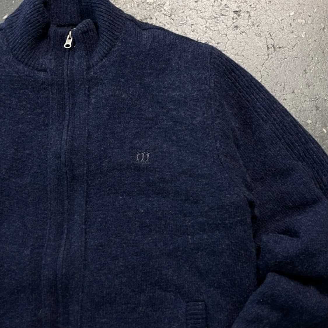 100 헨리코튼 퀼팅 안감 니트집업  상품이미지2