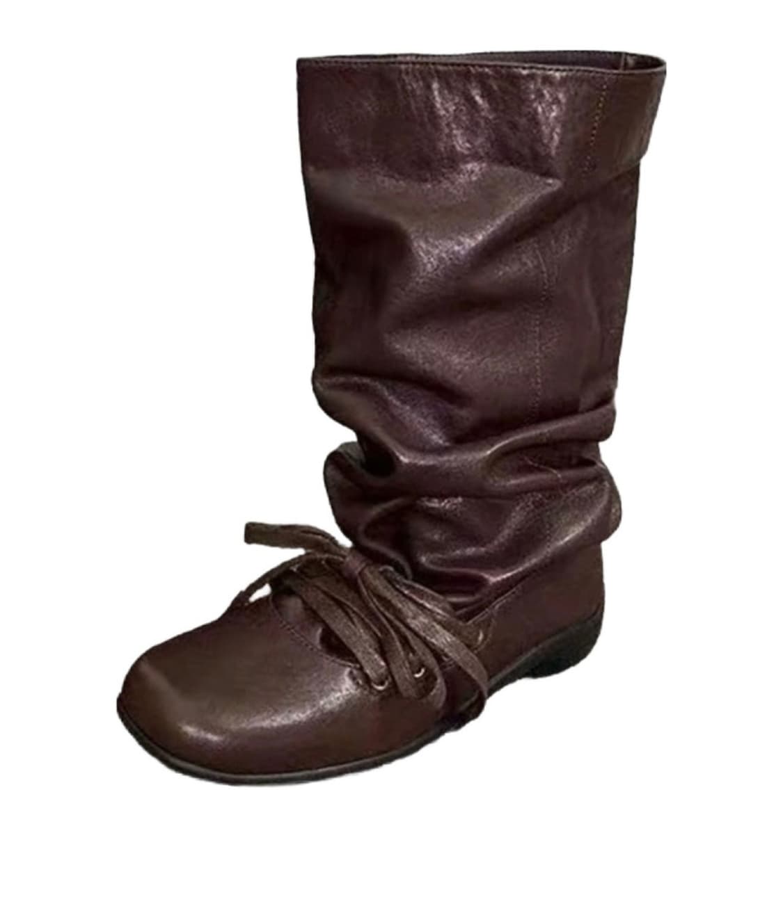 새것 페이퍼먼츠 에코레더 셔링핏 루즈핏 롱부츠230 다크브라운 착화감굿 상품이미지3