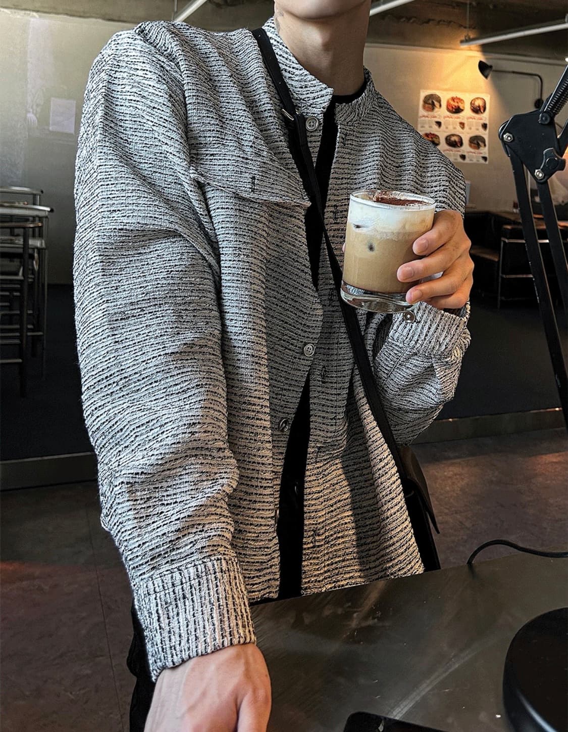 트위드 크롭 셔츠 자켓 상품이미지1