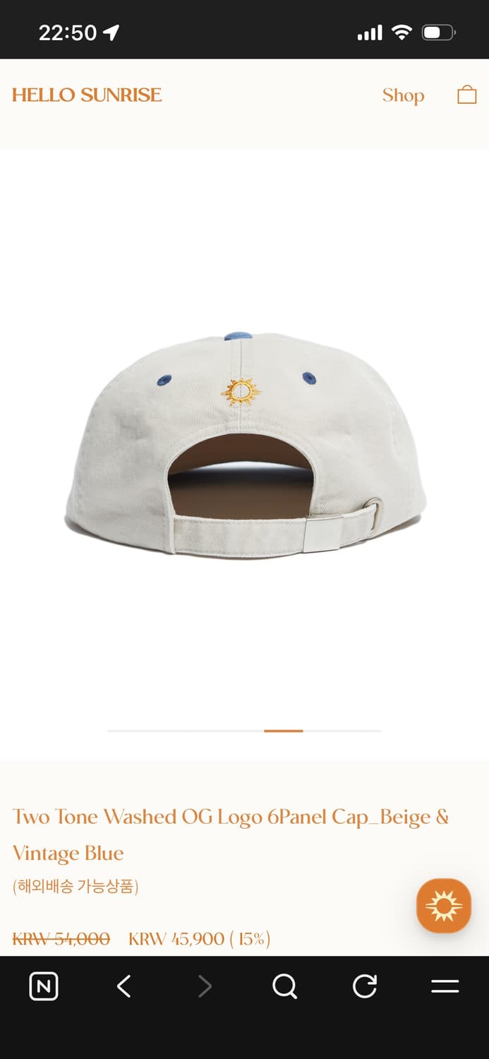 헬로선라이즈 투톤 워싱 OG 로고 캡 상품이미지2