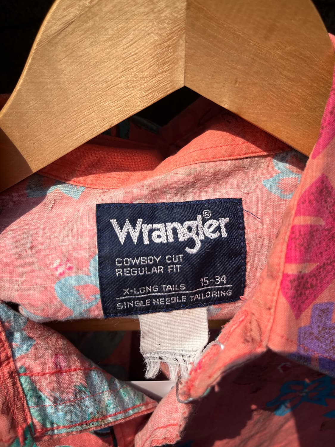 90s 빈티지 Wrangler 아즈텍 패턴 브러쉬포퍼 셔츠 100-103 상품이미지3