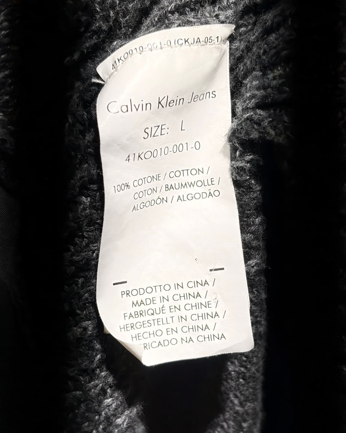 L 캘빈클라인 진스 블랙 라인 차콜 니트집업 상품이미지7