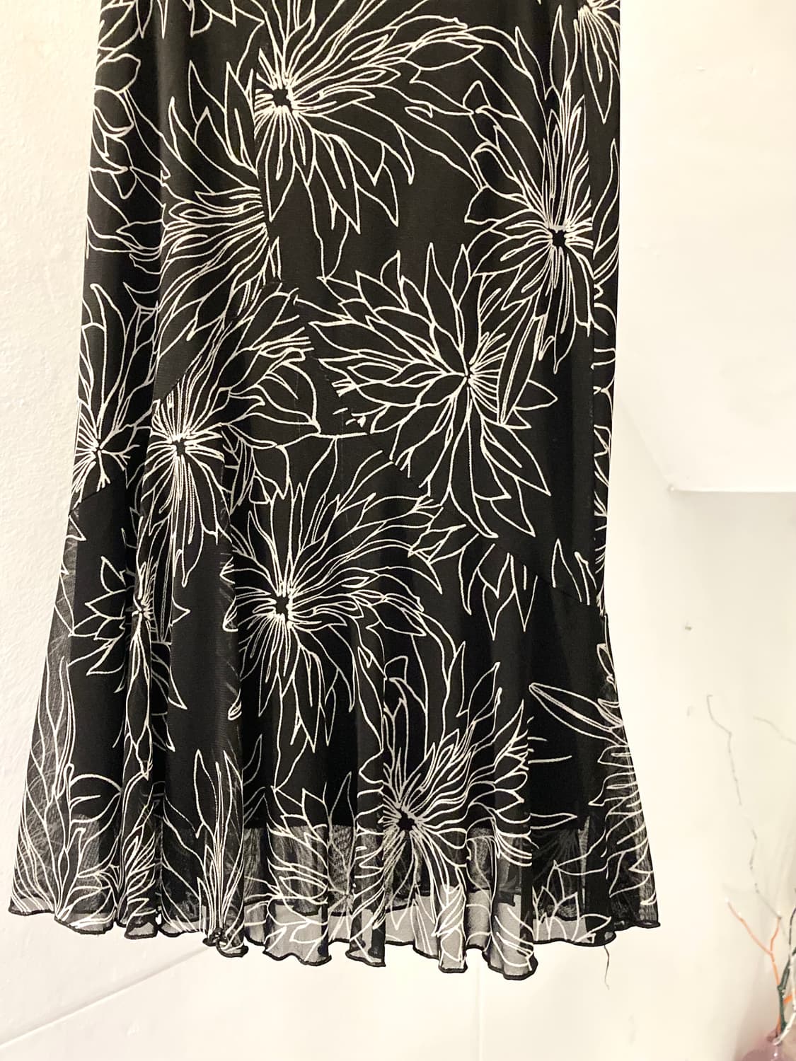 y2k 플라워 스판 미디 스커트 상품이미지3