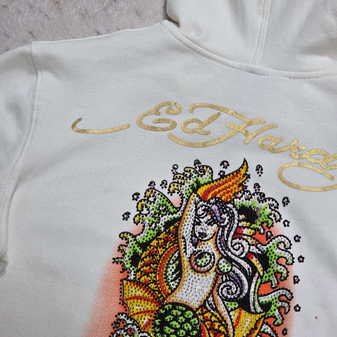 에드하디 올드스쿨 화이트 후드집업 상품이미지2