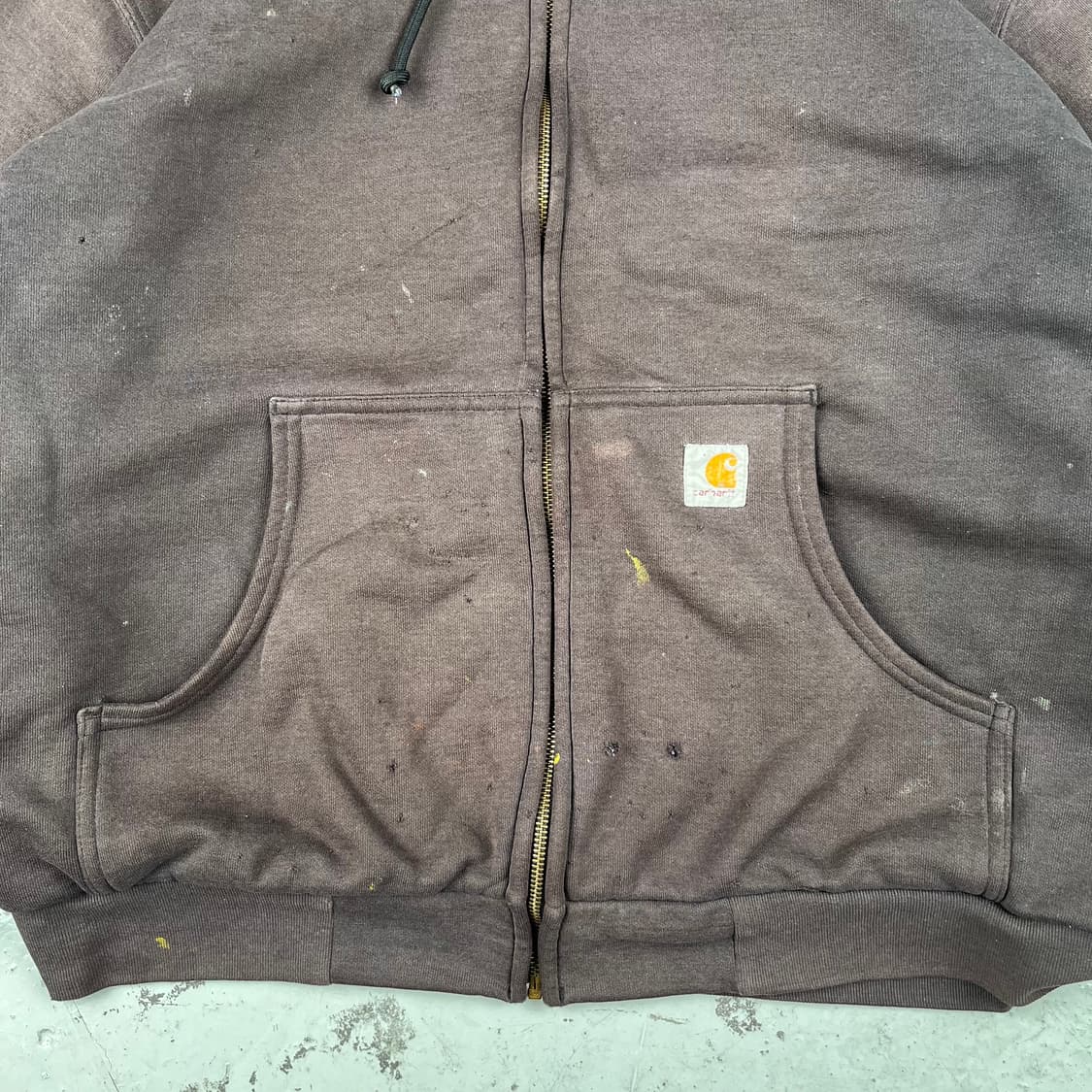 빈티지 칼하트 디스트레스드 써멀 후드집업 상품이미지8