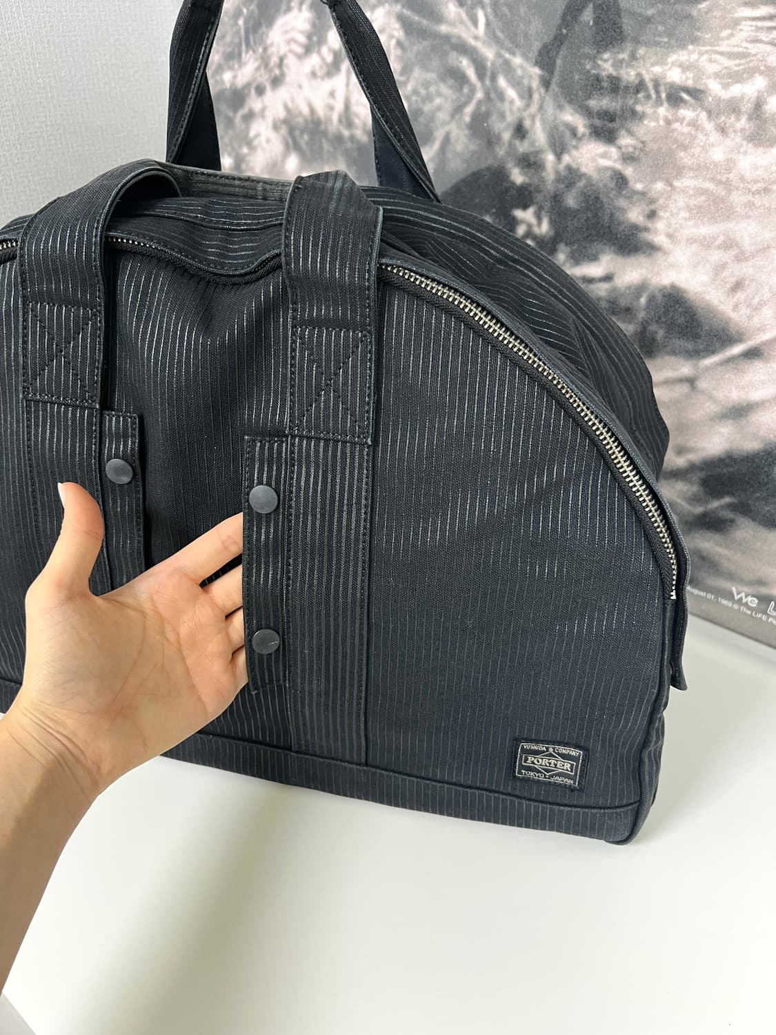 PORTER-TOTE BAG XL (Washed Stripe Black) 상품이미지4