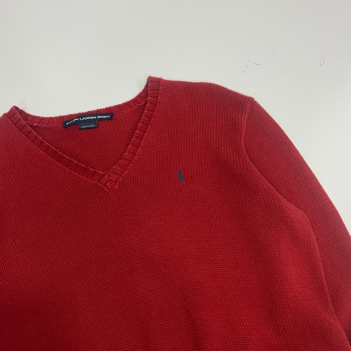 Polo 폴로 네이비포니 레드 브이넥 니트 상품이미지4