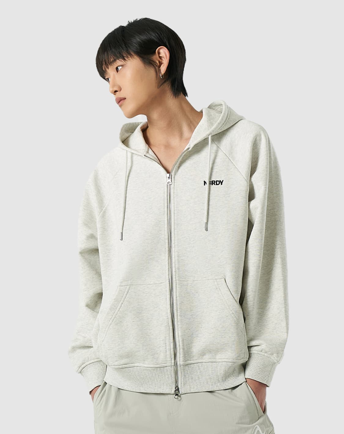 널디 블랭크 로고 후드 집업 상품이미지3