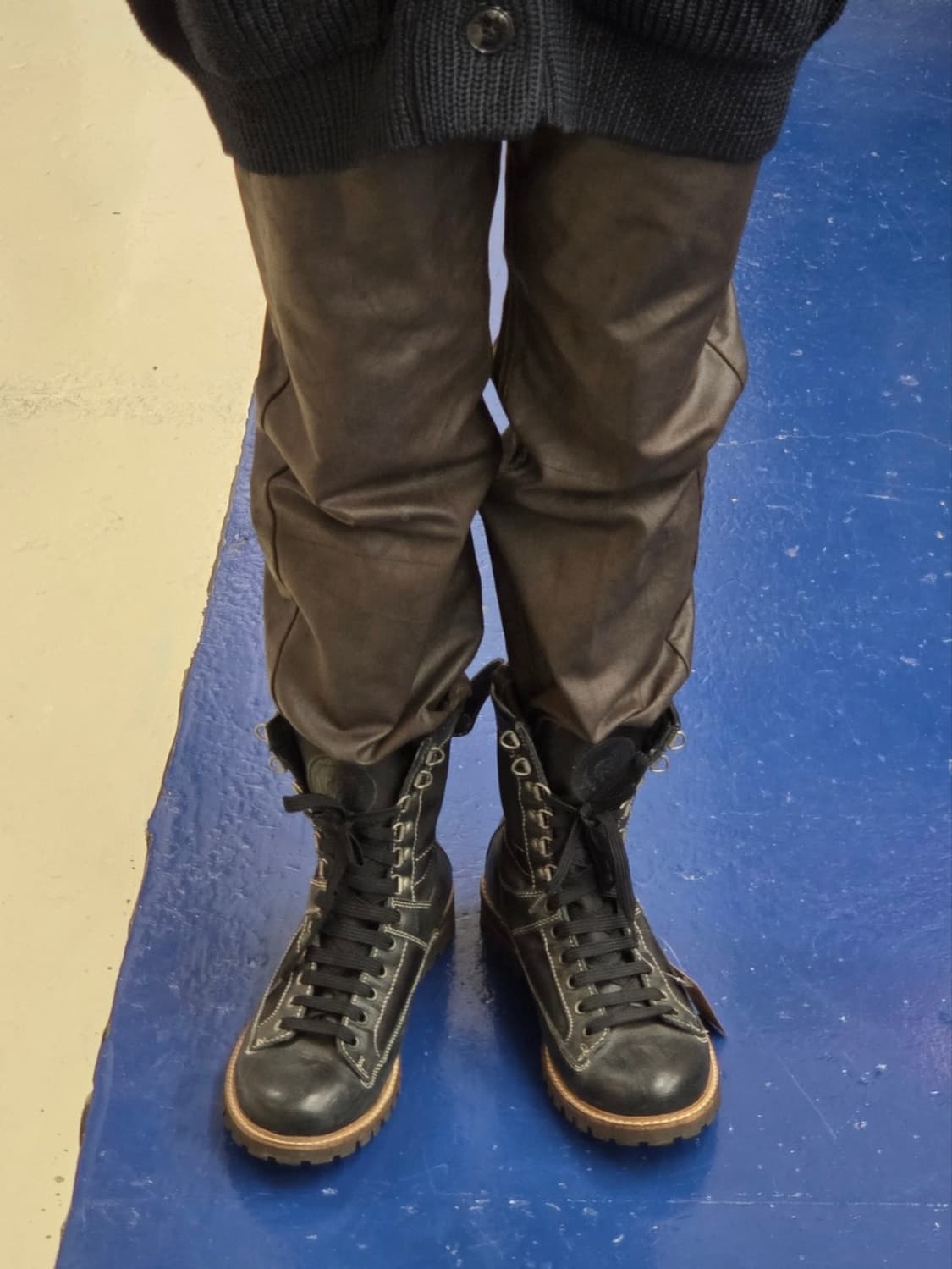 DIESEL 디젤 레더 캔버스 워커 부츠 상품이미지2