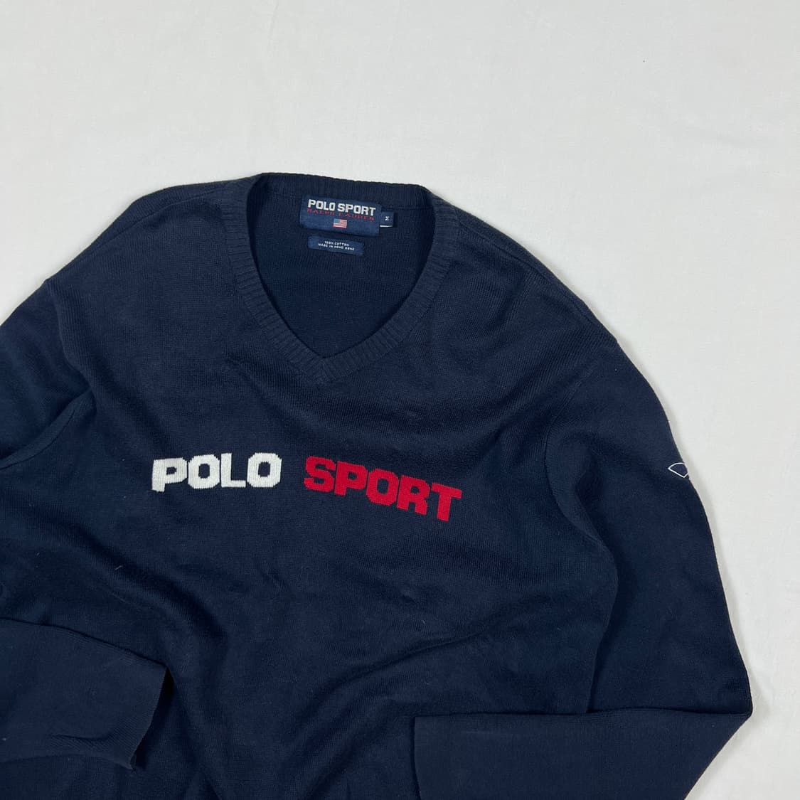 90‘s 폴로스포츠 polo sport 스펠아웃 브이넥 니트 상품이미지2