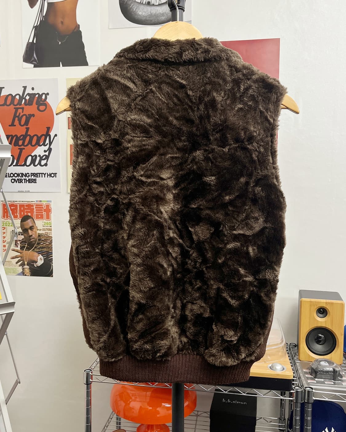 올드 빈티지 브라운 퍼 집업 베스트 상품이미지7