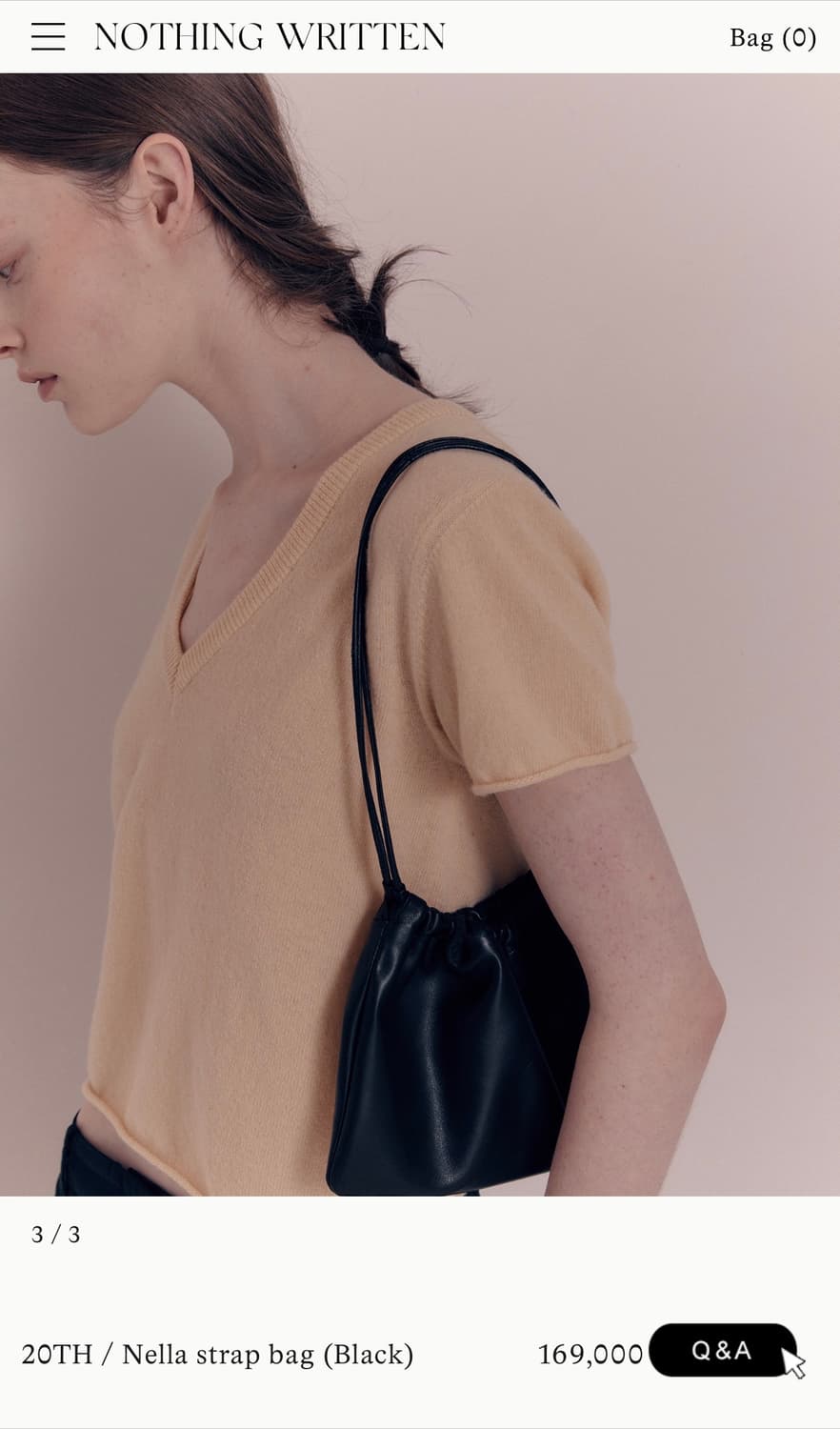 낫띵리튼 넬라 스트랩 백 블랙 상품이미지3