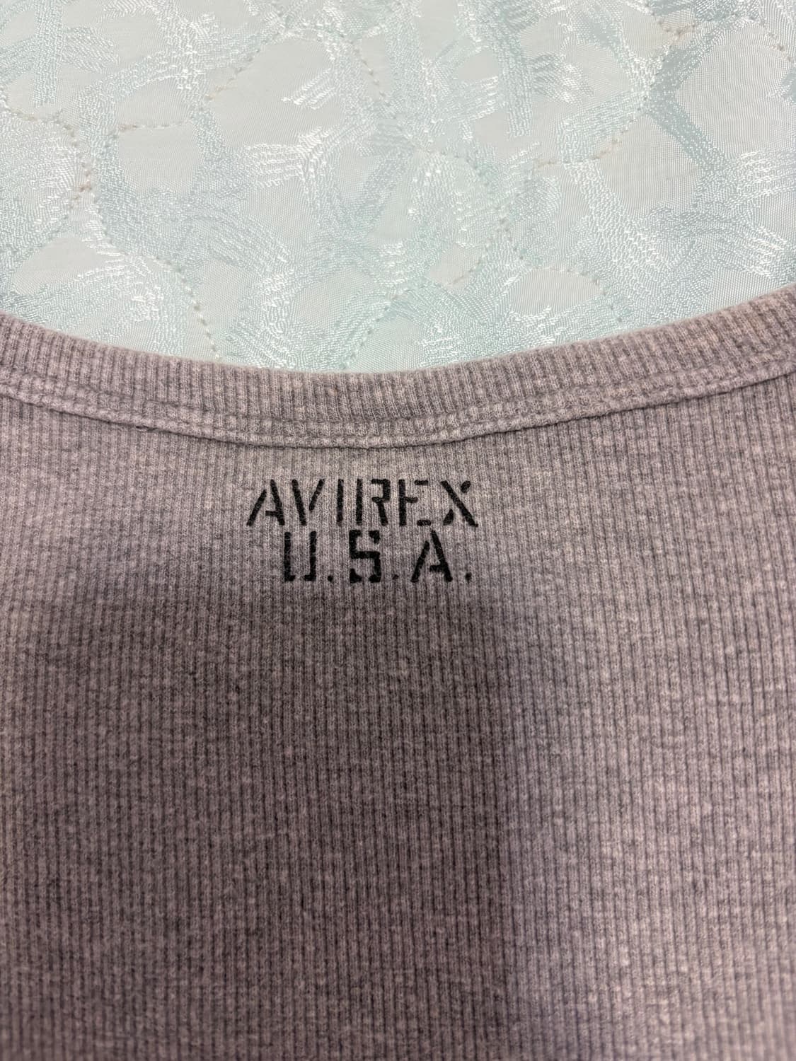 Avirex 아비렉스 그레이 회색 슬림핏 반팔 상품이미지5