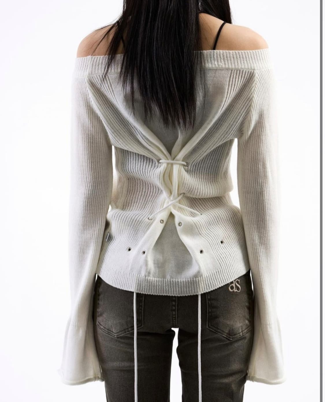 애즈온 매디 아일렛 니트 아이보리 상품이미지1