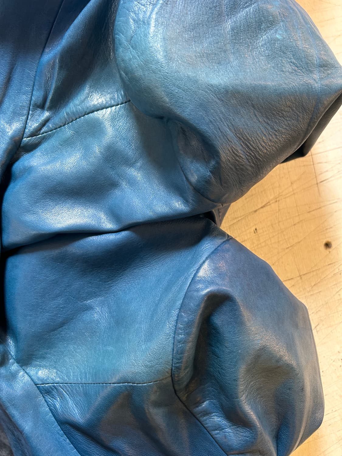 Demoo 블루 레더자켓 상품이미지7