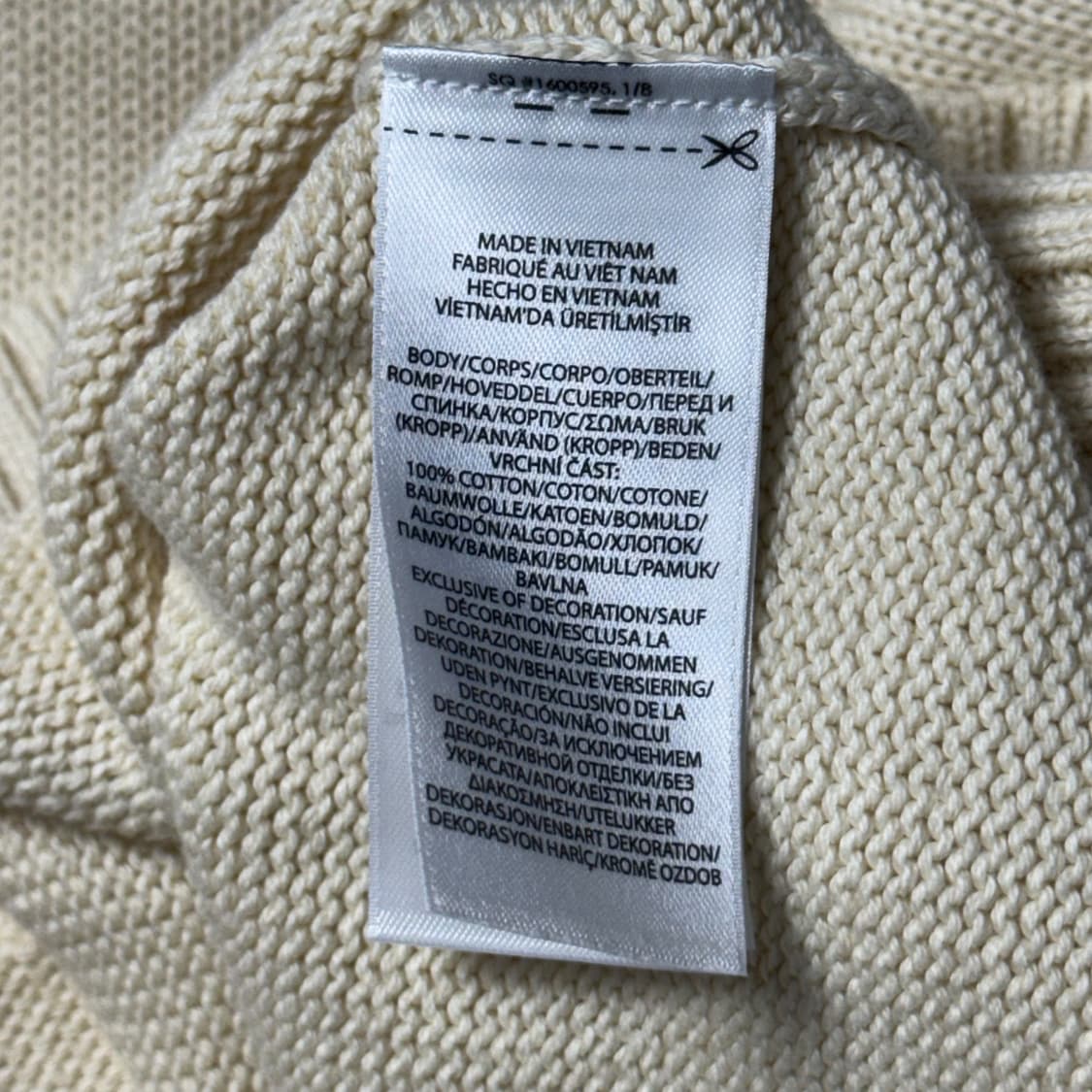 (L) 폴로 랄프로렌 QR라벨 코튼 니트 아이보리 상품이미지6
