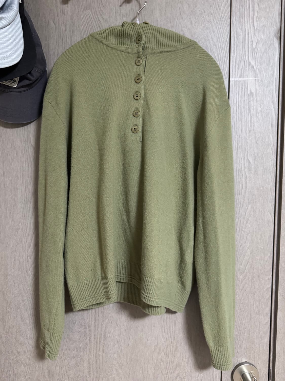 S]컬러컬러 니트 후디 올리브 상품이미지2