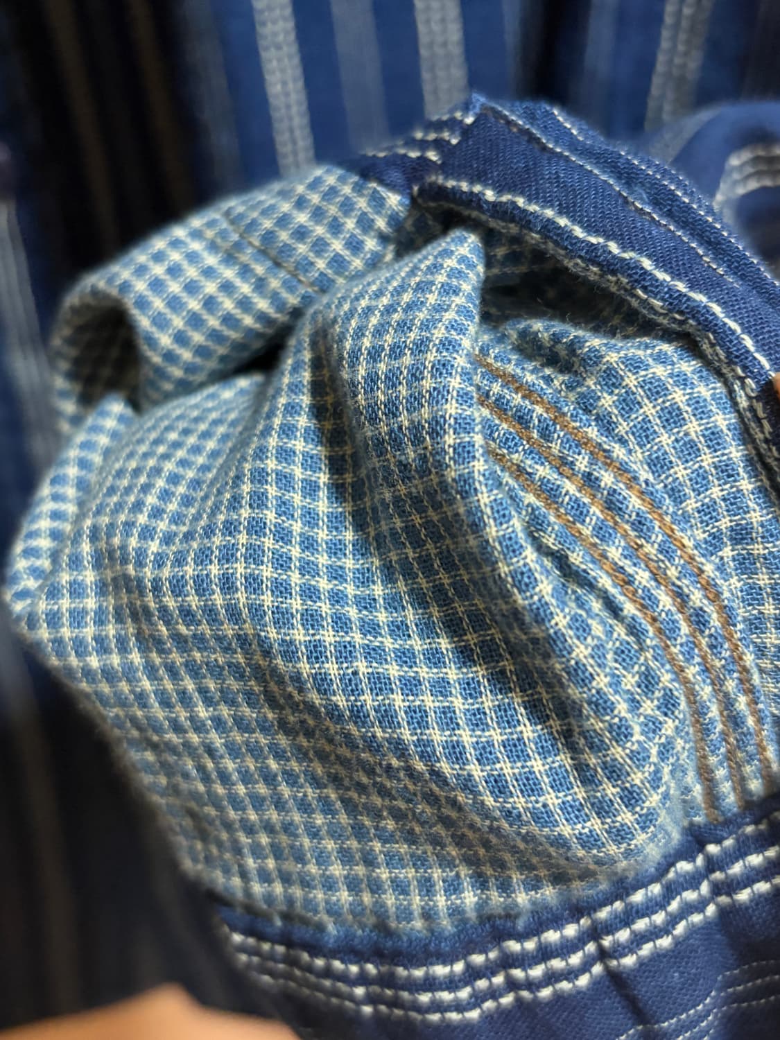 (M) RRL 인디고 더블페이스 스트라이프 워크 셔츠 자켓 상품이미지3