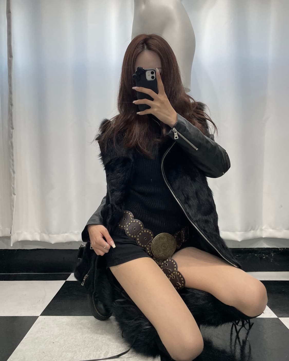 🎸블랙 퍼 레더 자켓🎸 상품이미지3