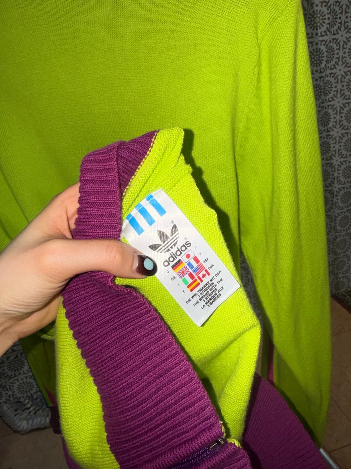 아디다스 올드스쿨 네온 멀티컬러 니트집업 자켓  상품이미지7