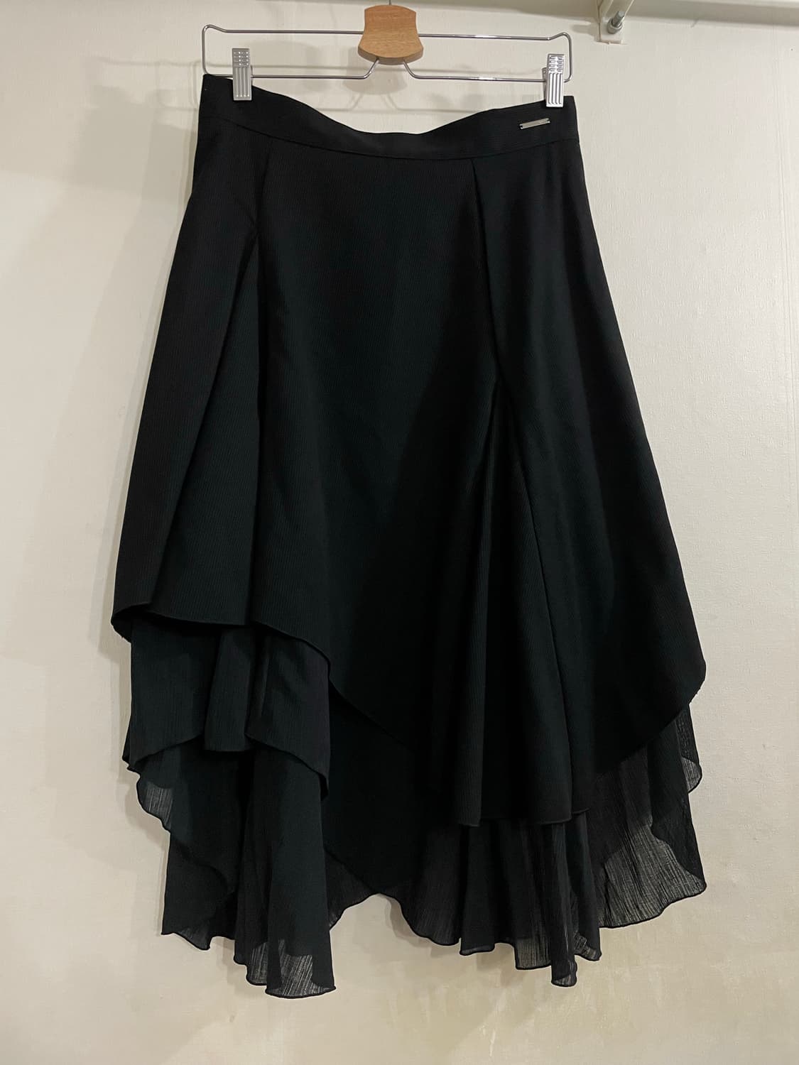 미세키서울 언발란스 레이어드 스커트 블랙  상품이미지8