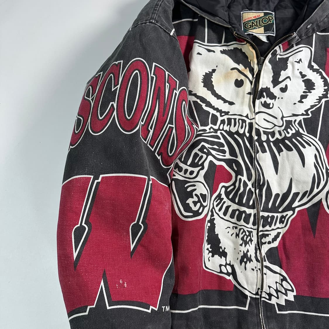 VTG 위스콘신 베저스 피그먼트 후드 자켓 상품이미지5