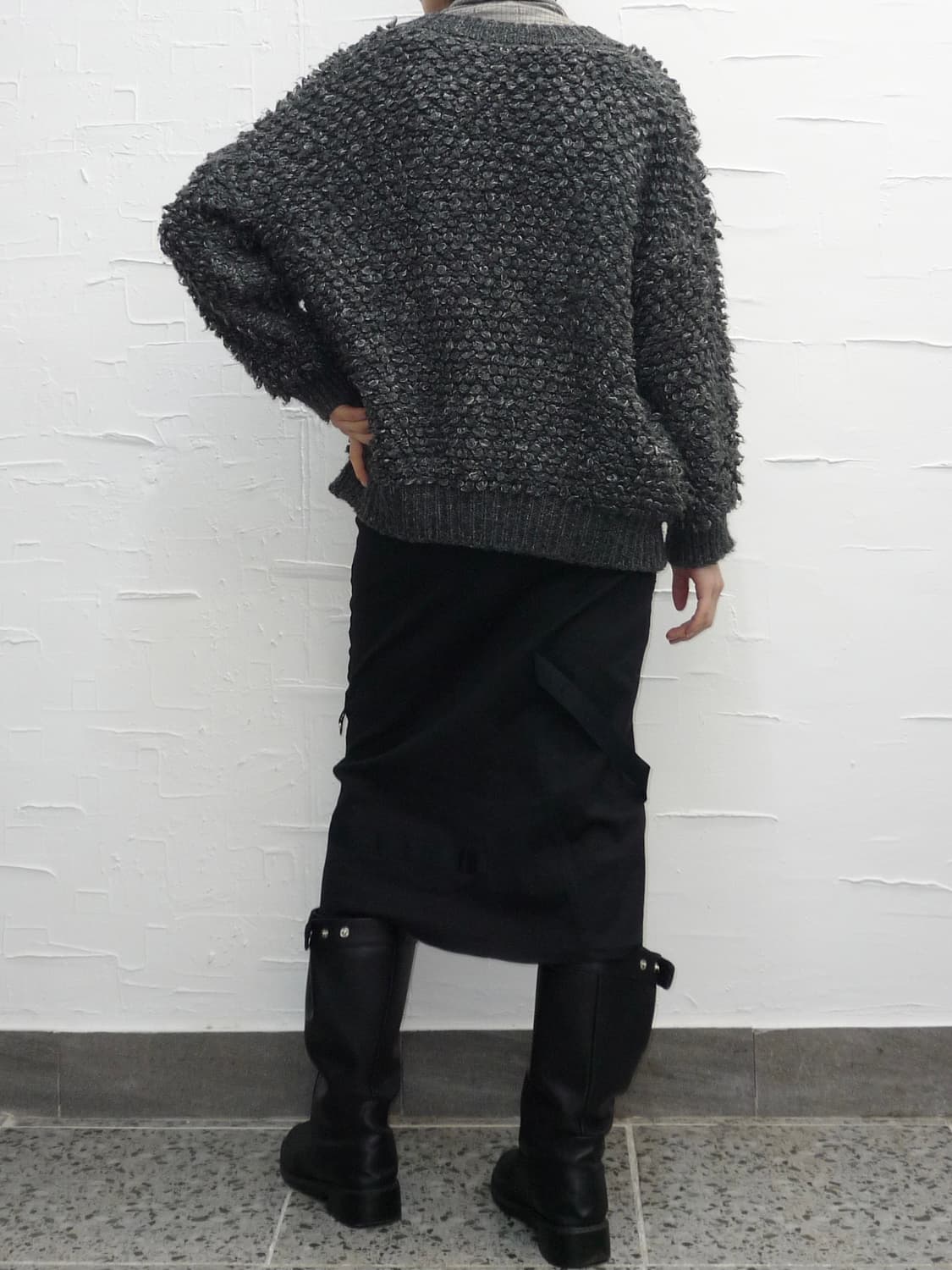 grey fuzzy fur cardigan 상품이미지3