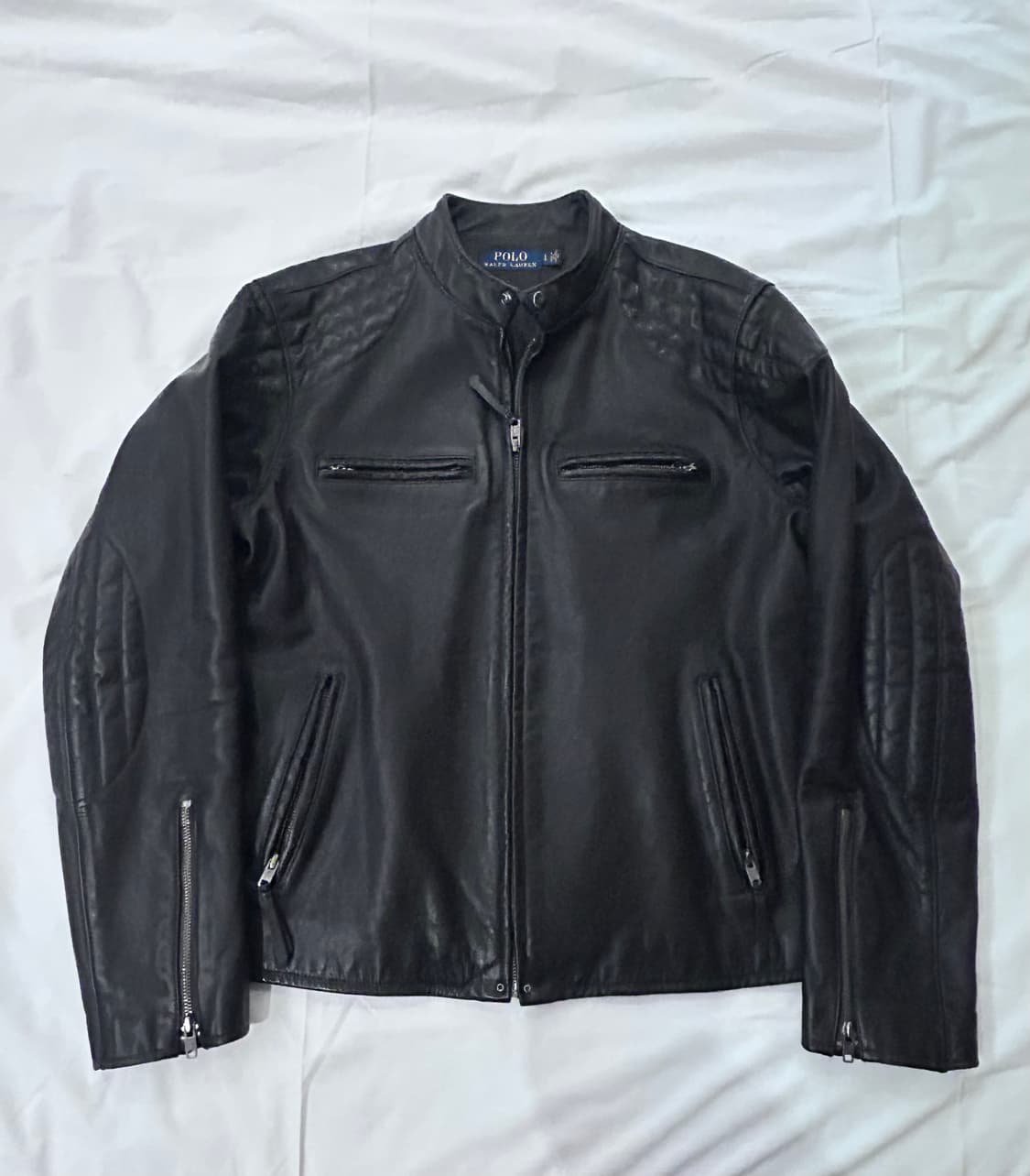 폴로 랄프 로렌 카우 레더 모토 레이서 자켓 L 상품이미지3