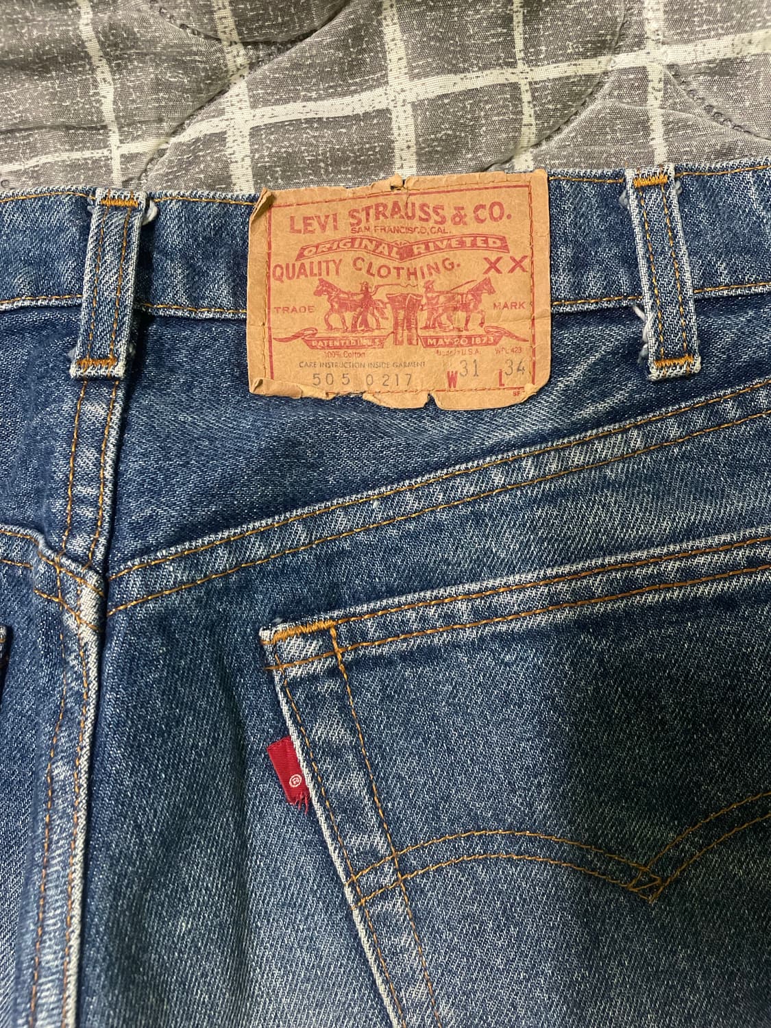 80s USA 리바이스 505 데님 팬츠(페이딩 예술) 29추천 상품이미지7