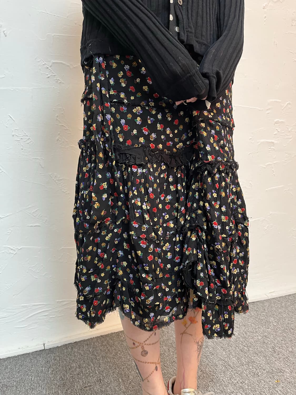 꼼데가르송 플로럴 프린트 랩 스커트 상품이미지7